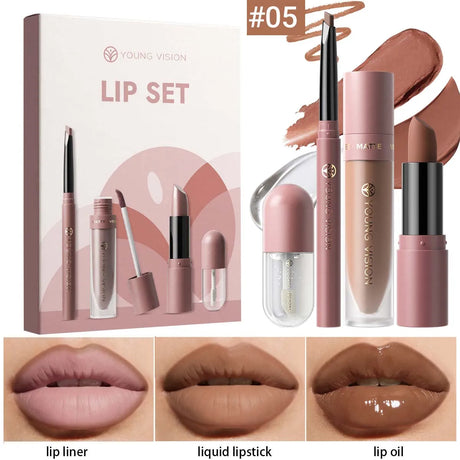 4pcs/10pcs/set Nude Lip Gloss Matte Velvet Lipstick Waterproof Long-lasting Liquid Lipstick Women Moist Lip Tint