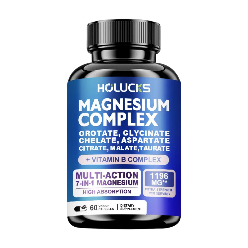 Magnesium Complex Capsules, Support Energy, Bone Strength, Restful Deep Sleep, Brain Health & Anxiety Relief