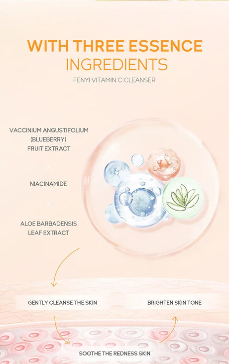 Japanese Cherry Blossom or Vitamin C Facial Cleanser Skin Cleansing Moisturizing Blackhead Remove Skincare Face Wash Foam Face