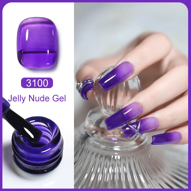 Clou Beaute Translucent Jelly Nude Pink Nail Gel Polish 15ml Vernis Semi Permanent Gel Colorful Varnish Nail Art Manicure Gel