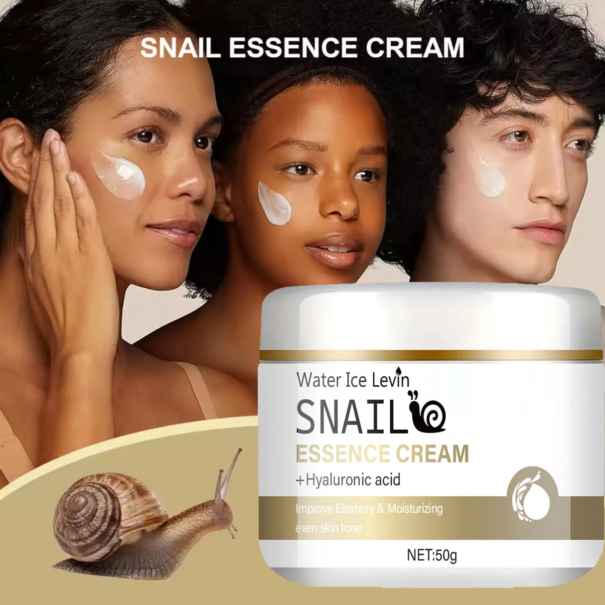 Snail Mucus Moisturizing Cream - Day and Night Cream, Containing Niacinamide, Hyaluronic Acid, and Vitamin E, Suitable for All Skin Types - Firming, Lifting, and Smoothing Skin Care, Suitable for Winter and Autumn Use