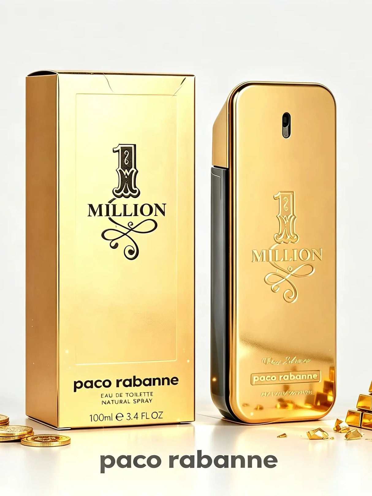 Paco Rabanne 1 Million Men Perfume EDT 100ml Luxury Spicy Woody Scent Iconic Gold Rectangle Bottle Male Cologne Spray Gift Packaging