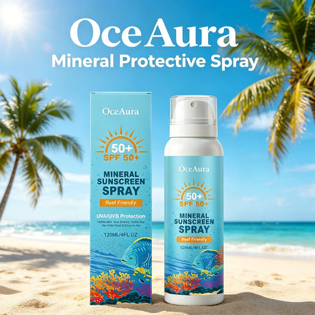 OceAura Sunscreen Spray Spf 50 Anti UV Protection Oil Control Waterproof Sunburn Prevention Skin Care Mineral Sun Cream Spray