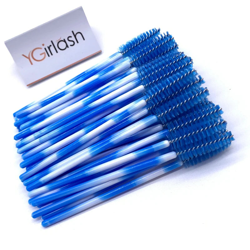 YGirlash 50Pcs Lash Swans Crystal Eyelash Applicator Disposable Diamond Handle Nylon Mascara Wands Brush Cosmetic Tools