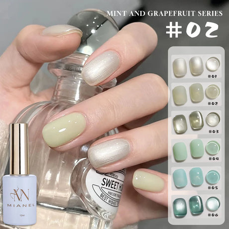 MN 12ML Selling Mint Mambo Gel Nail Polish ilky Green Blue-green Series Gel Polish Blue Nails Green Nail Summer Nail Spring Nail