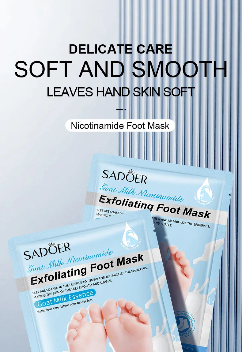 SADOER Exfoliating Feet Mask Exfoliating Foot Peel Mask Socks Pedicure Peeling Dead Skin Remover Feet Mask Peel Moisturizing