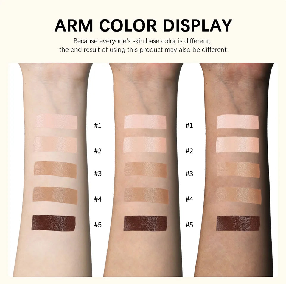 5 Colors Matte Liquid Foundation Base Sweat Resistant Smooth Cover Blemish Pores Natural Matte Finish Lightweight Face Makeup Cosmetic Base