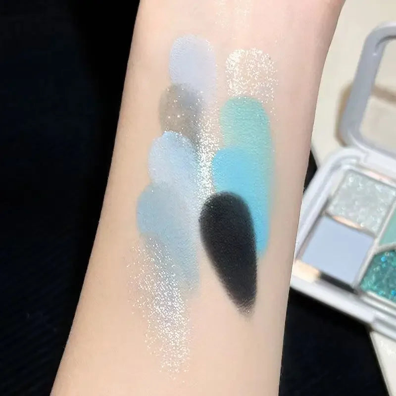 Mint diffuse pink blue small pink frame nine-color eyeshadow palette low saturation clear mint green pearl matte gentle pure des