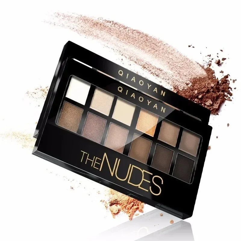 Professional 12 Colors Eyeshadow Palette Natural Shimmer Matte Nudes Cosmetic Eye Makeup Plate for Makeup Artists