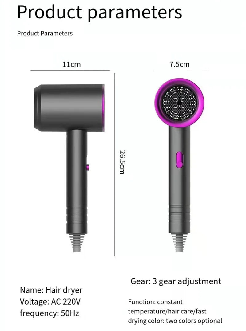 New High-Speed Hair Dryer High-Power Negative Ion Cold And Hot Ultra Silent Professional Hair Dryer For Home Hair Salons