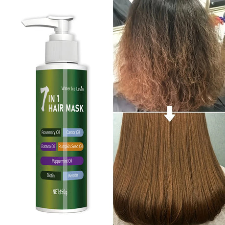 7-in-1 Deep Care Hair Mask to Prevent Breakage and Soften Dry Hair, Rich in Rosemary Oil, Castor Oil, and Biotin Keratin
