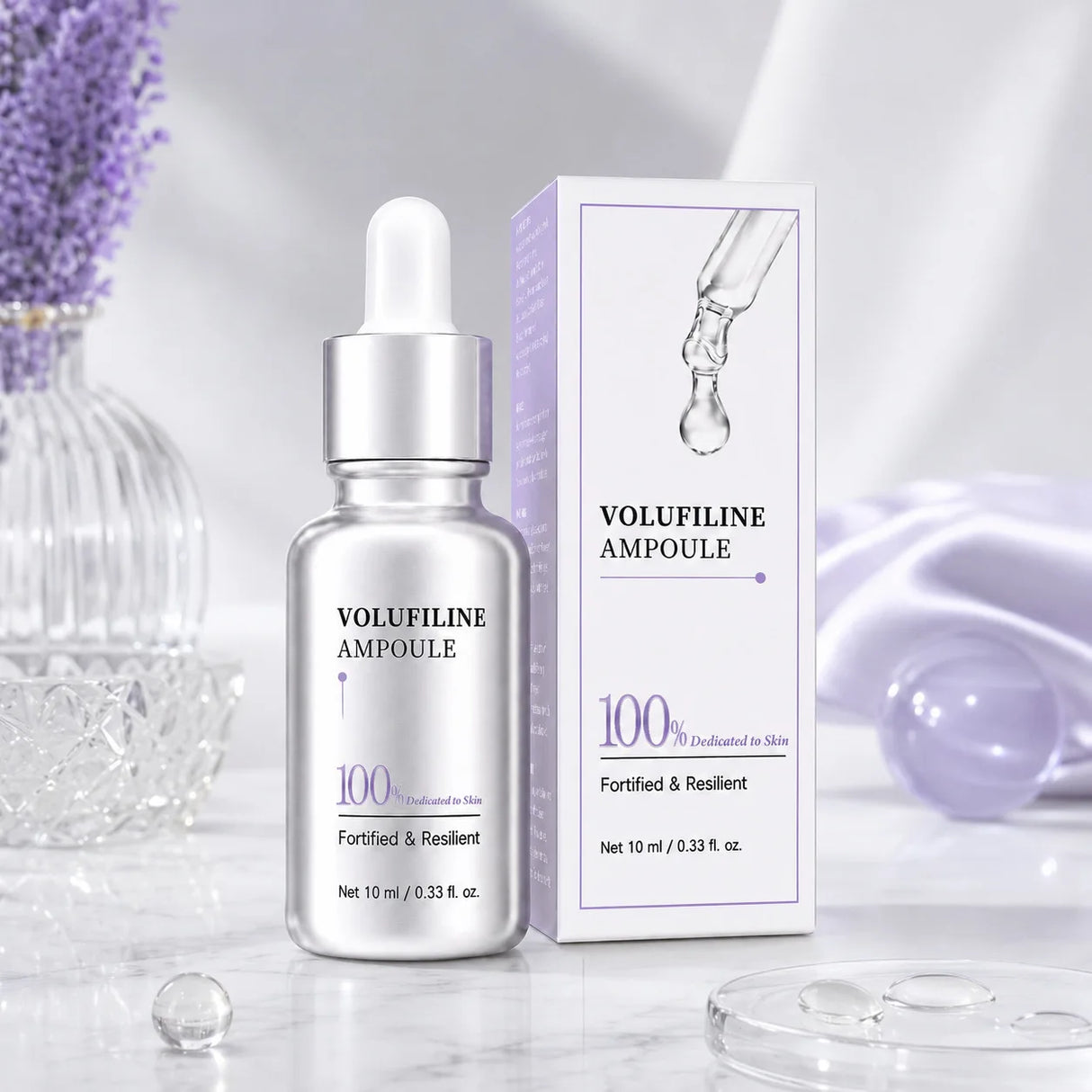 Volufiline Centella Asiatica Serum 10ml Gentle Soothing Moisturizing Facial Ampoule Essence Niacinamide Plumping Fast Absorbing