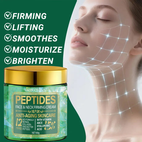 Peptides Face & Neck Firming Cream (12 Formulas), Retinol-Infused, Moisturizes for Anti-Aging Softness