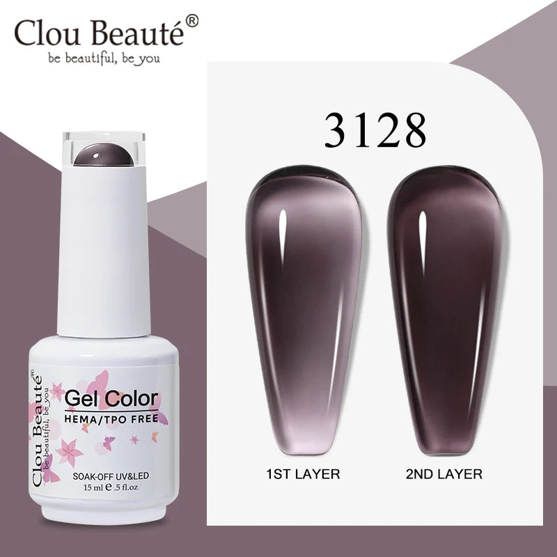 Clou Beaute Translucent Jelly Nude Pink Nail Gel Polish 15ml Vernis Semi Permanent Gel Colorful Varnish Nail Art Manicure Gel