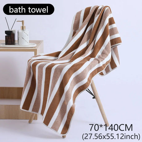 Striped Pattern Towel New Home Soft and Comfortable Bath Towels for Men and Women, Quick Drying Absorbent Towels For Bathroom
