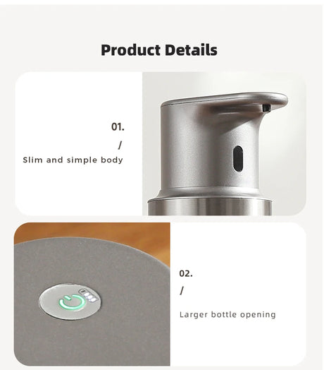 480ml Kitchen Soap Dispenser Automatic Sensor Hand Sanitizer Machine Intelligent Electric Body Wash Soap Dispenser 304 Stainl