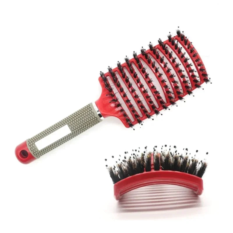 Hair Brush Exfoliating Hair Brush Bristle Women's Wet Curly Hair Comb Salon Hair Styling Tool,Special for Real Hair Wigs