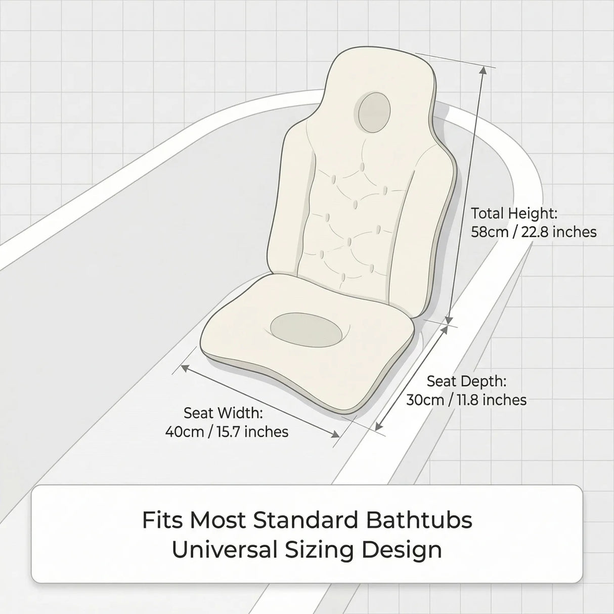 Bath Pillow Comfortable Cushion Spa Bathing Pad Bathtub Cushion Non-Slip Waterproof Neck & Back Relax Bathroom Supply
