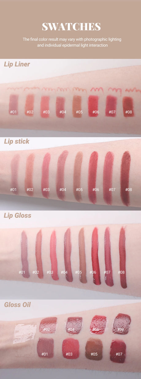 4pcs/10pcs/set Nude Lip Gloss Matte Velvet Lipstick Waterproof Long-lasting Liquid Lipstick Women Moist Lip Tint