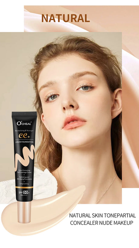 Ocheal 30g BB/CC sunscreen Cream SPF 50/PA+++ Facial Liquid Foundation Cream Long Lasting Coverage Oil Free All Skin Makeup
