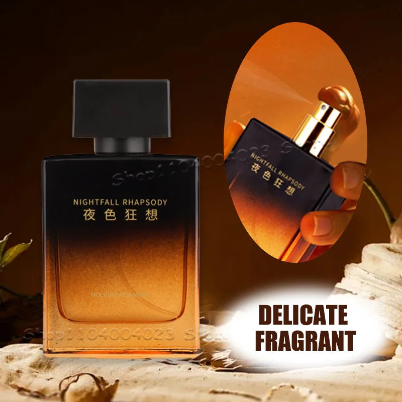 Nightfall Rhapsody Pheromone Men Eau De Parfum Woody Floral Scent Perfume Long-lasting Fragrance Masculine Charm Attract Women