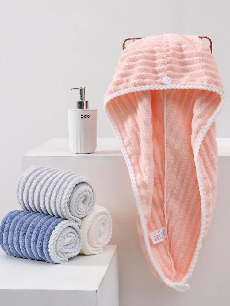 1/3/4 Pcs Quick-Drying Microfiber Hair Drying Cap Absorbent Soft Anti-Frizz Hair Towel Wrap for Women Home Bathroom Daily Use