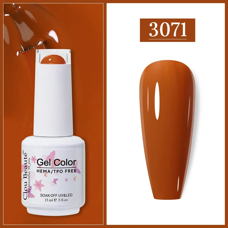 Clou Beaute Gel Nail Polish Neon Brown Royal Blue Red Green Pastal Nude Nail Art Varnishes Gel Lacquer HEMA/TPO FREE UV Gel Nail