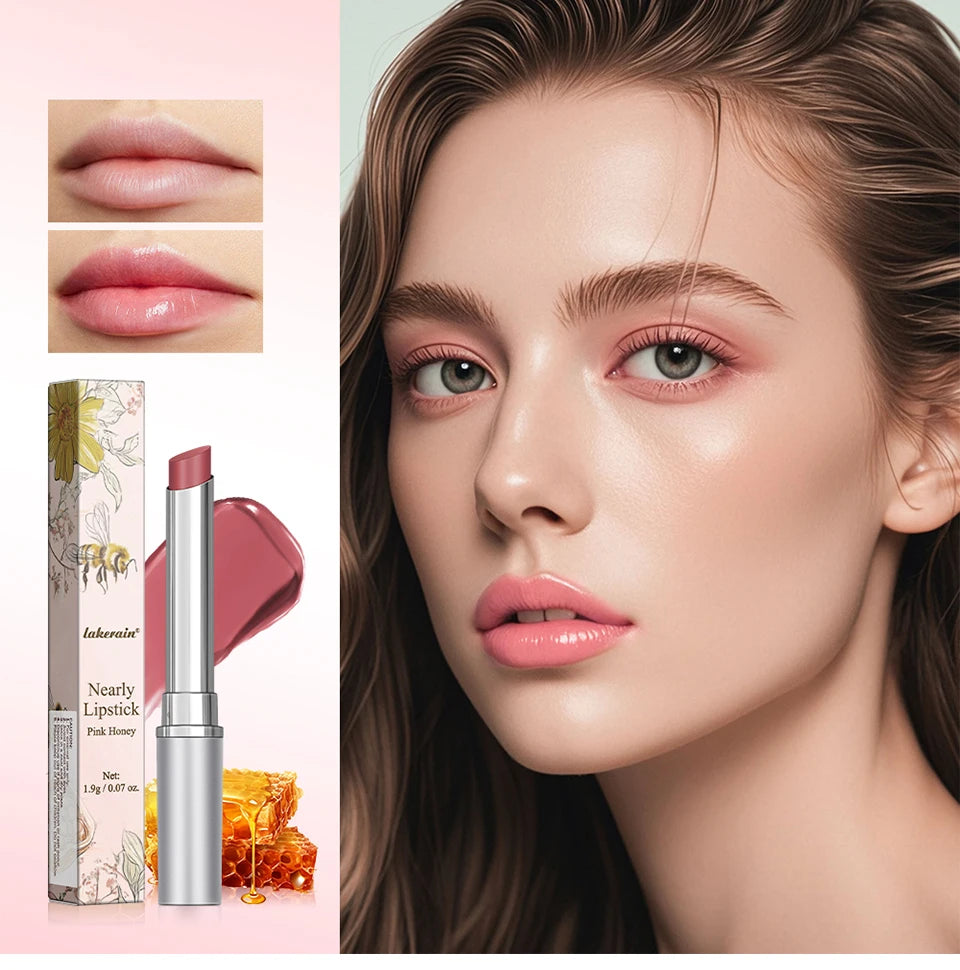Lakerain Nearly Lipstick Lip Balm Natural Color Creamy Texture Long Lasting Moisturizing Nourishing Lip Care Gloss Cosmetic