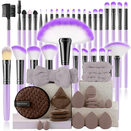 32Pc Makeup Brush Set Cosmetic Tools for Powder Eye Shadow Foundation Blush Blending Beauty Makeup Brush Kit for Makeup Starters