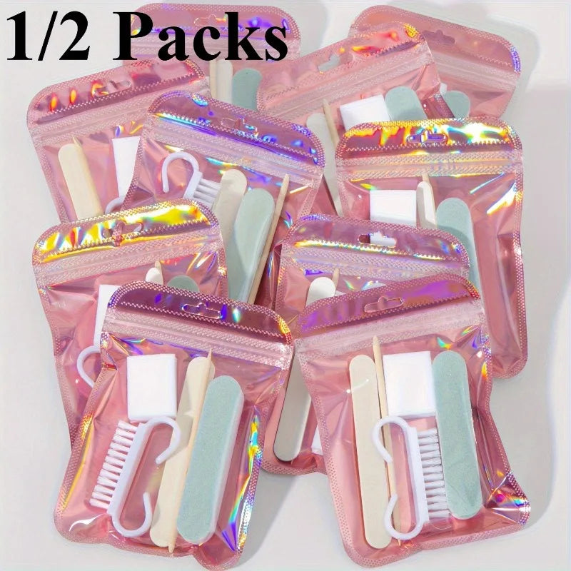 1pack ,Manicure And Pedicure Set, Mini Nail File And Orange Nail Stick Set