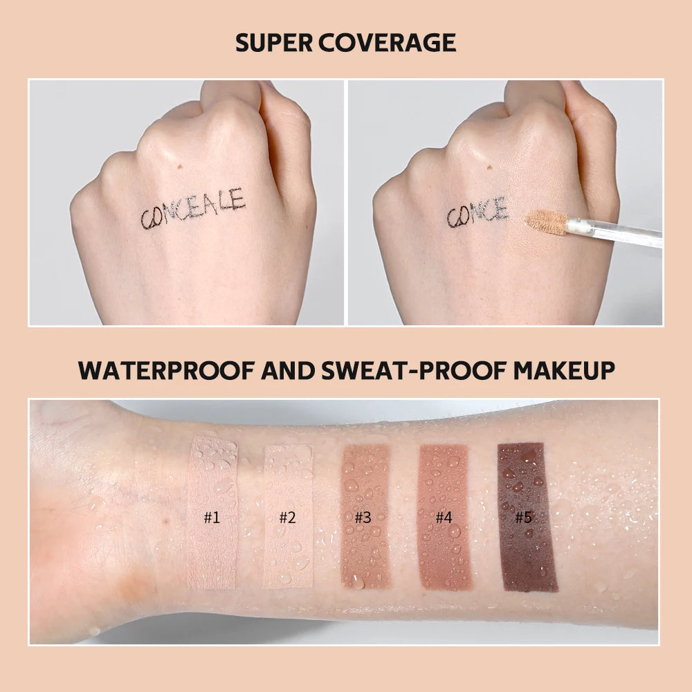 Lakerain 5-Color Waterproof Concealer Matte High Coverage Oil-Control Foundation For Acne Scars And Dark Circles Cosmetics