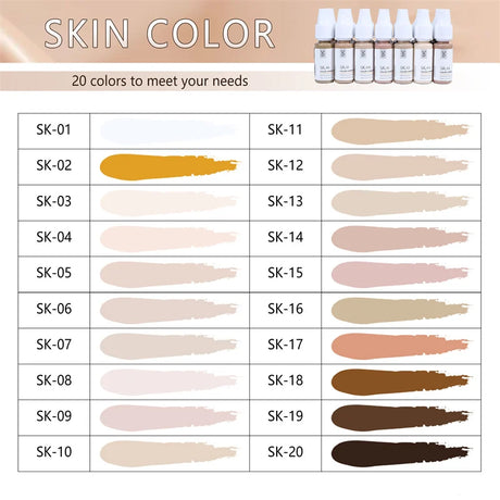 YD Professional 10ML Camouflage Pigment Semi Permanent Makeup Tattoo Ink for Scar Cover Stretch Marks Vitiligo Restore Skin Tone