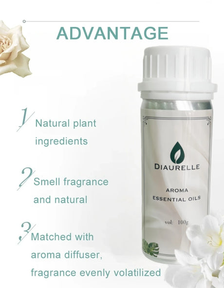 DIAURELLE 100mL Aroma Diffuser Essential Oils 8-Times Concentrated Essence Perfume Flavoring Home Fragrance Air Freshener