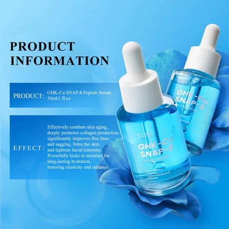 GHK-Cu Copper Peptides Facial Serum with SNAP-8 for Fine Lines, Wrinkles, Firming, Deep Hydration & Collagen,All Skin Types