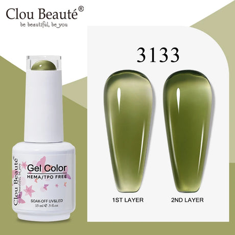 Clou Beaute Translucent Jelly Nude Pink Nail Gel Polish 15ml Vernis Semi Permanent Gel Colorful Varnish Nail Art Manicure Gel