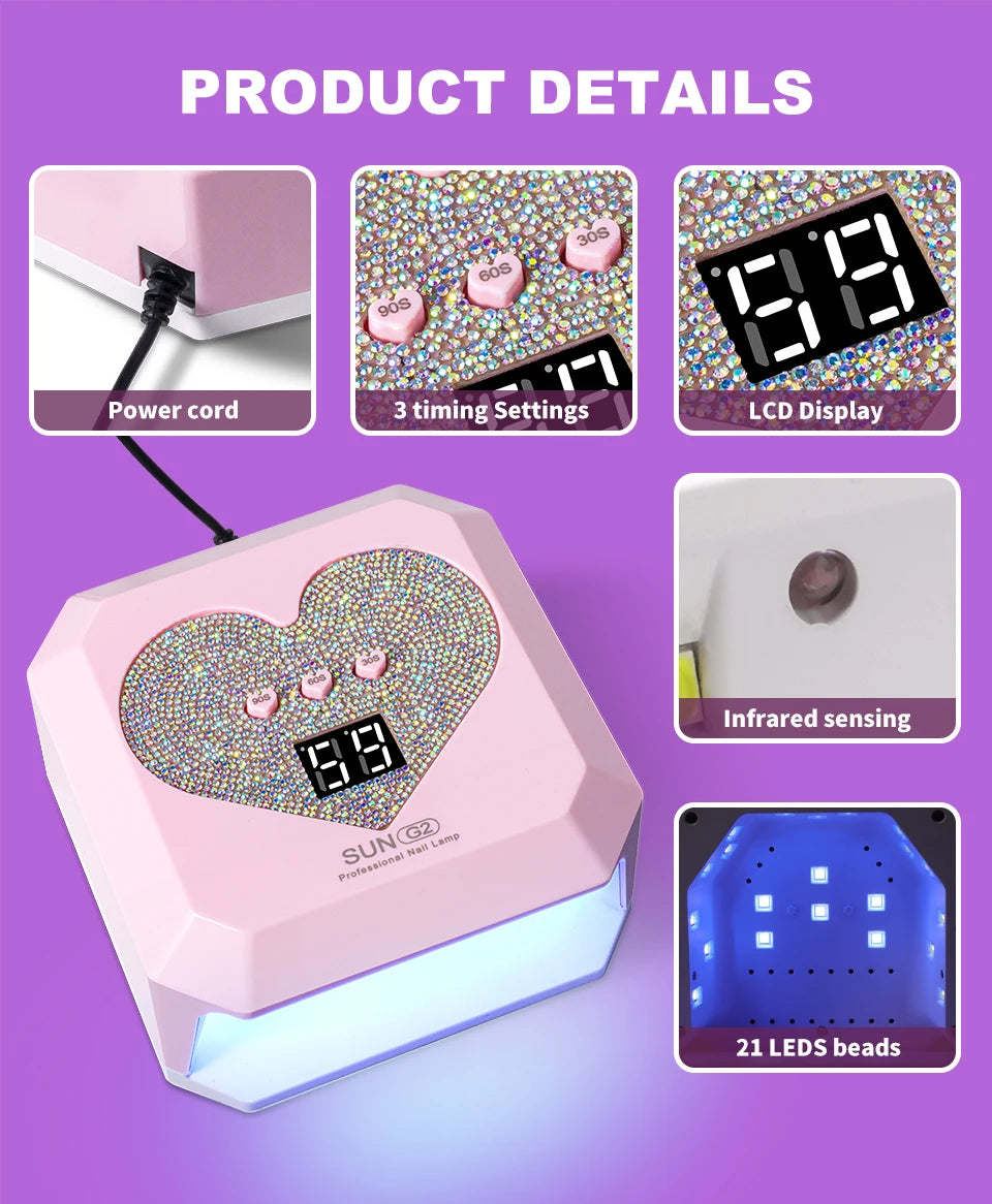 Portable Nail Dryer Lamp UV Light For Nails Eyes Protection 21LEDs UV Lamp for Gel Nails Polish Curing Dryer Home Salon Tool USB