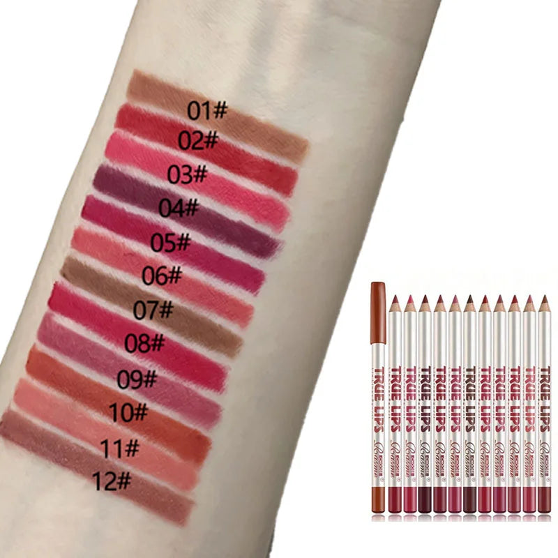 Lip Makeup Gift Set Women's 24-Color Glossy Lip Gloss & 24-Piece Lip Liner Cosmetic Set, Nude Pink Brown Red Makeup Gift Set Flawless Summeressentials