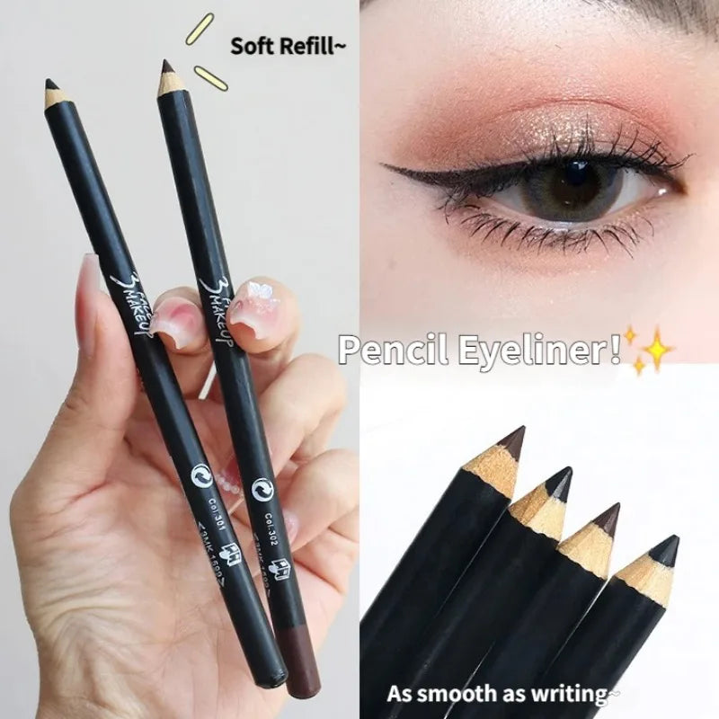 1/12Pc Waterproof Black Brown Eyeliner Pencils-Smudge-Proof Long-Lasting Beginner-Friendly Smooth High Pigmented Punk Eye Makeup