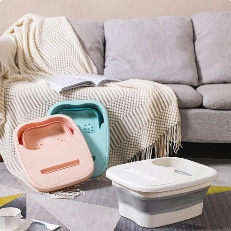 Foldable Foot Bath Massage Bucket Soaking Bucket Folding Foot Bath Tub Foot Soaking Tub Massage Foot Basin Thickened Portable