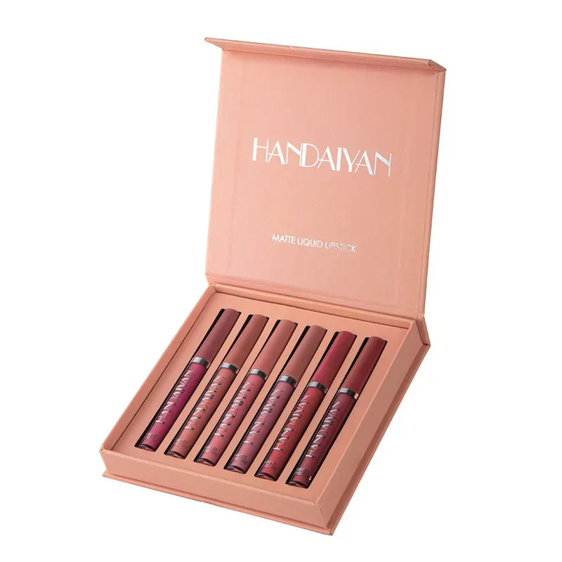 HANDAIYAN 1/6 PCS Lipstick Set Make-up for Women Non Stick Cup Waterproof Long Lasting Cosmetics Korean Makeup Matte Lipstick