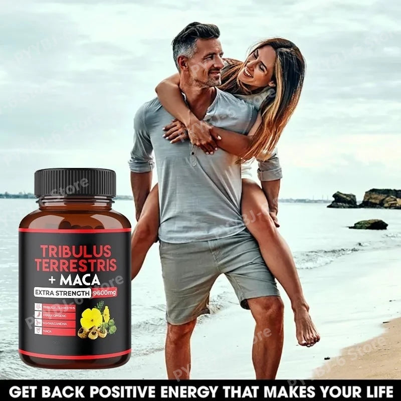 Tribulus Terrestris + Maca Root Extract Supplement Supports Energy Vitality Natural Herbal Health Non-GMO 90 Vegan Capsules