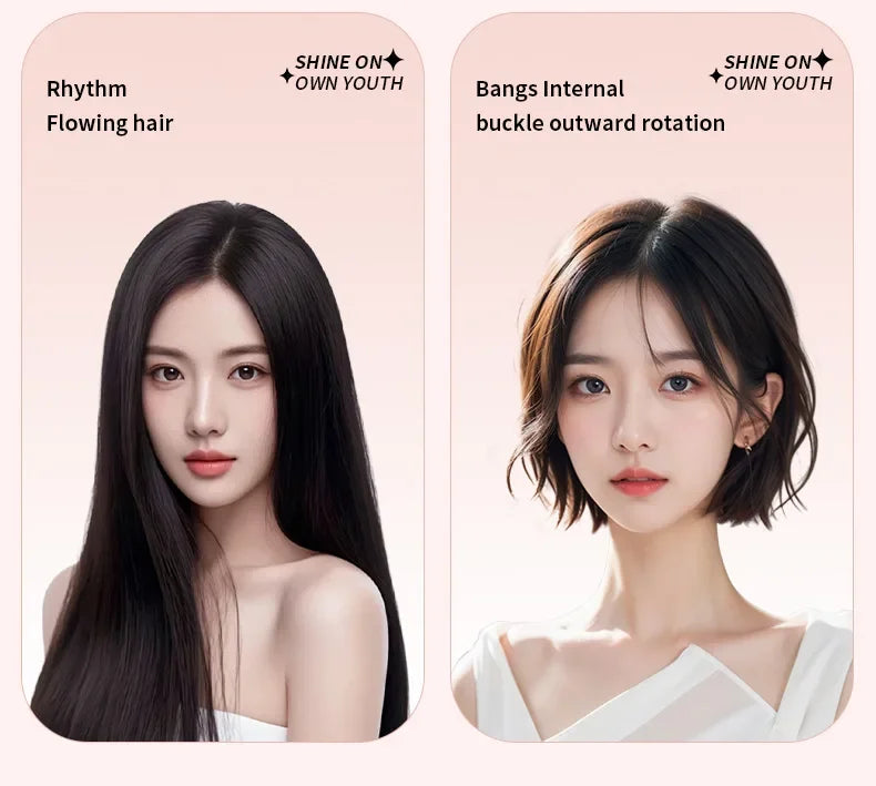 Fluffy Comb Straight Hair Curling and Straightening Dual Purpose Curling Brush PTC Heating Red Light Hair Care Curling Iron