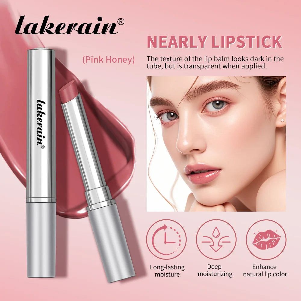 Lakerain Nearly Lipstick Lip Balm Natural Color Creamy Texture Long Lasting Moisturizing Nourishing Lip Care Gloss Cosmetic