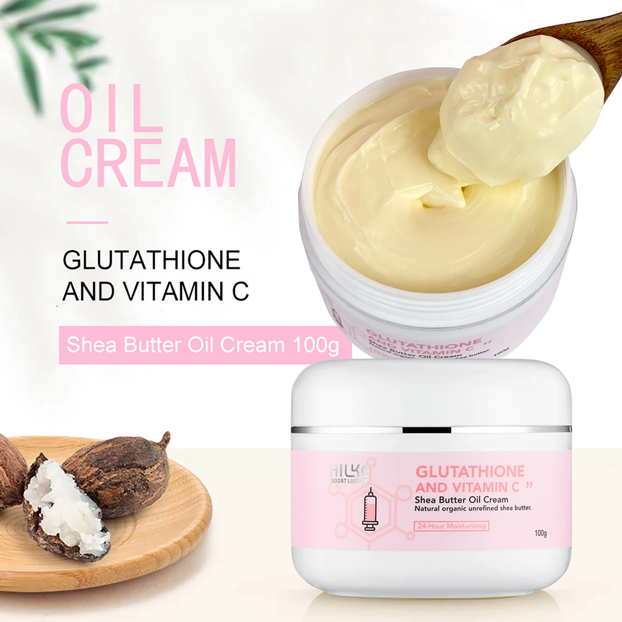 AILKE Glutathione & Vitamin C Kit, With Whitening Lotion, Moisturizing Cream, Lightening Soap, Spa Oil, Glowing Body Cream