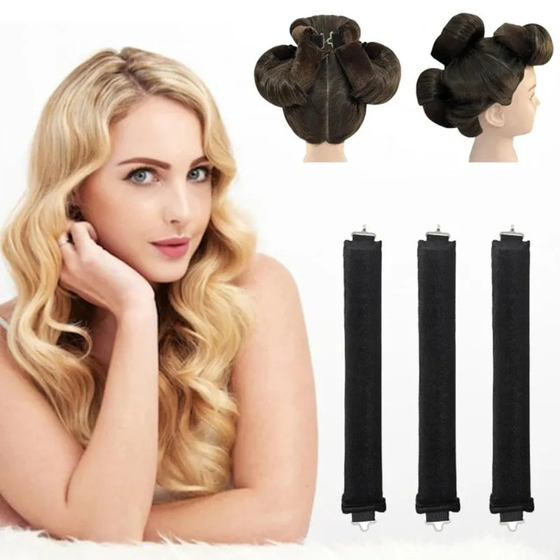 Heatless Hair Curling Rod Headband No Heat Soft Flexi Rollers Lazy Curls with Hook Sleeping Hair Styling Tool for Natural Look