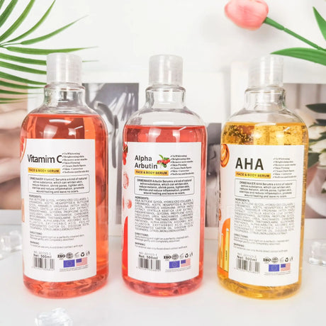 500ML Vitamin C AHA HYALURONIC& NICOTINAMIDE Face Serum Moisturizing Lightening Body Cream