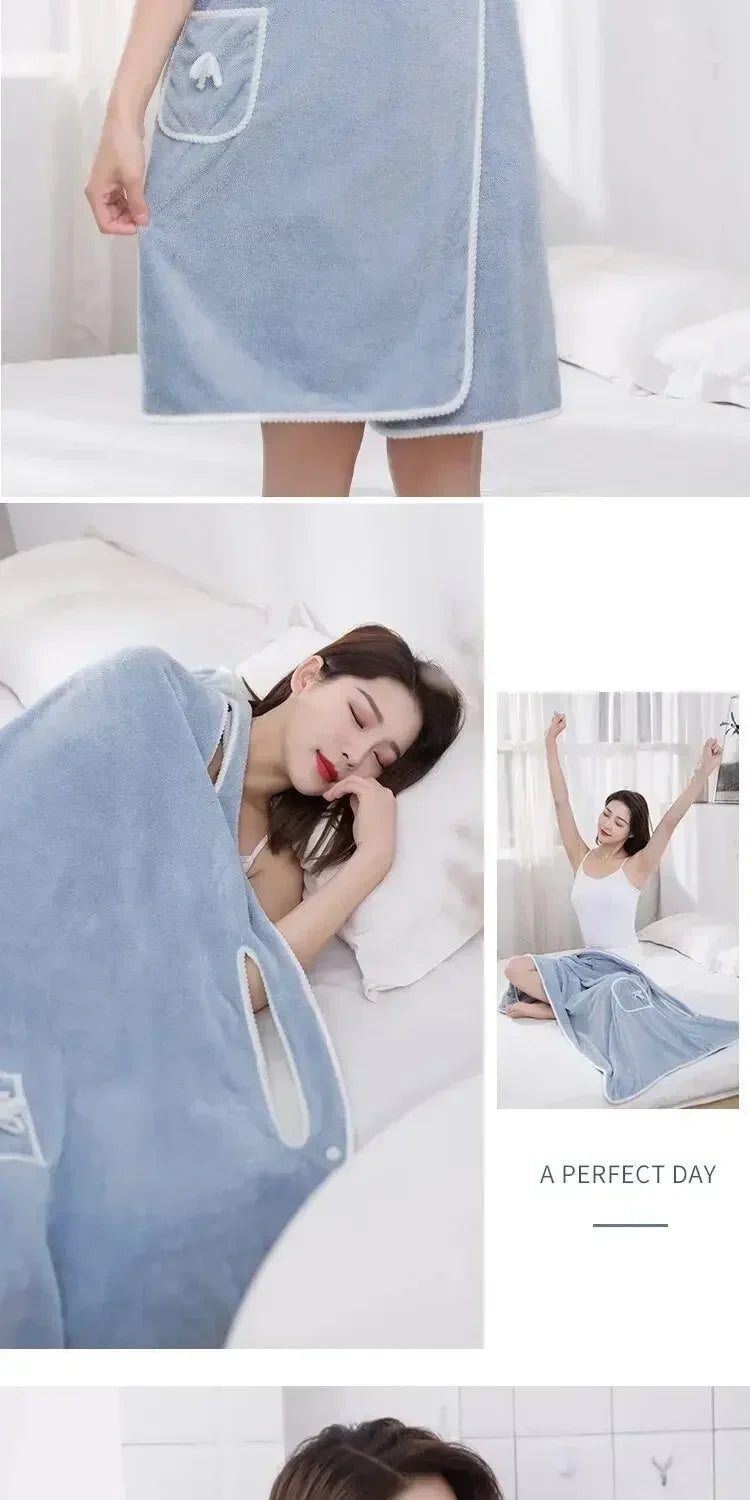 Women's Bath Towel Wearable 140x85cm - Quick Dry Spa&Beach Wrap with Anti-Slip Design for Shower Gym Yoga Fast-drying Convenient