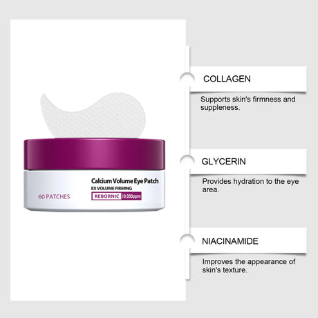Eye-Lift Calcium Patches Instant Volume Boost & Brightening,Refreshing Hydrogel Mask for Tired Eye,Vegan & Cruelty-Free Skincare