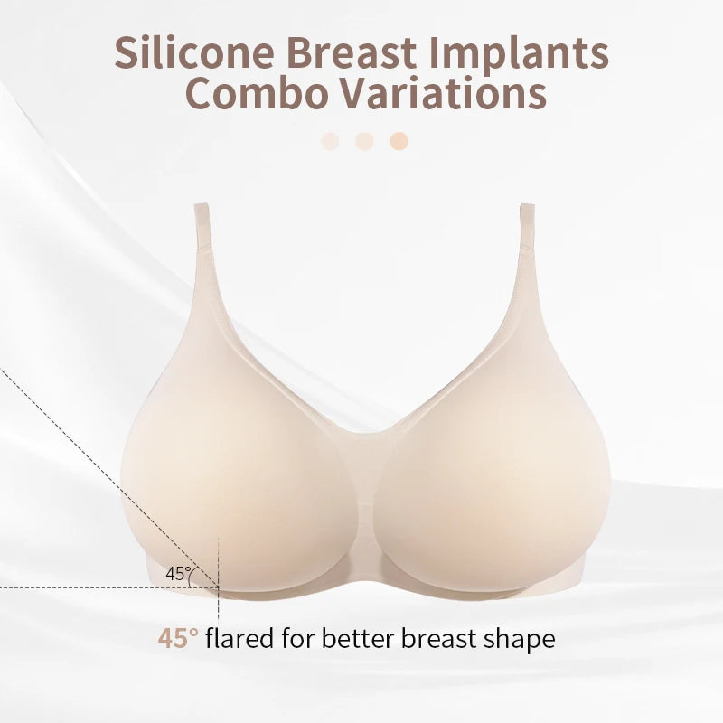 LERVANLA Silicone Breasts Pads Forms Pads Chest Women's Fake Boobs Enhancement Magnify Underwear 2-in-1Breast Becomes Big