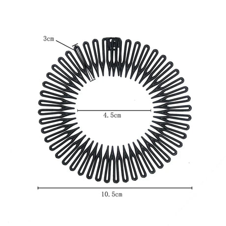 2Pcs Plastic Full Circle Stretch Diamond Flexible Comb Teeth Headband Hair Band Clip Face Wash Fixed Hair Accessories Non-Slip